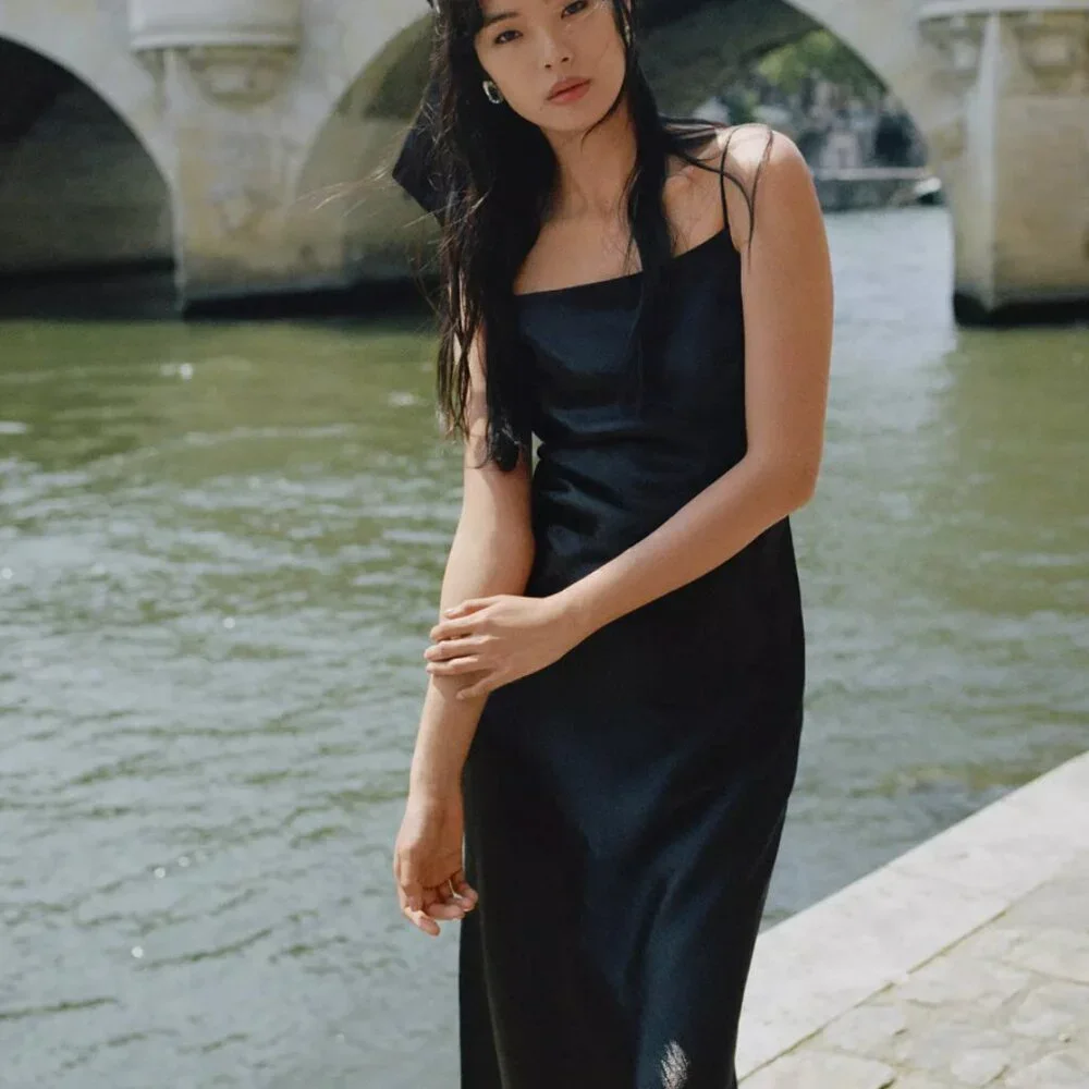 NWOT 	 By Anthropologie Cowl-Neck Slip Dress - Picture 4 of 4